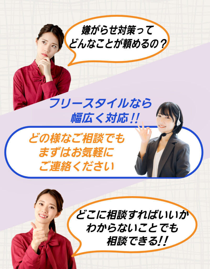 幅広い嫌がらせ対策に対応