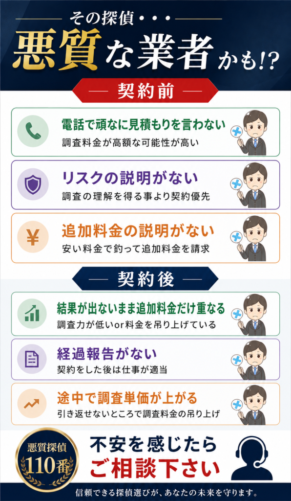 悪質な探偵業者ポイント