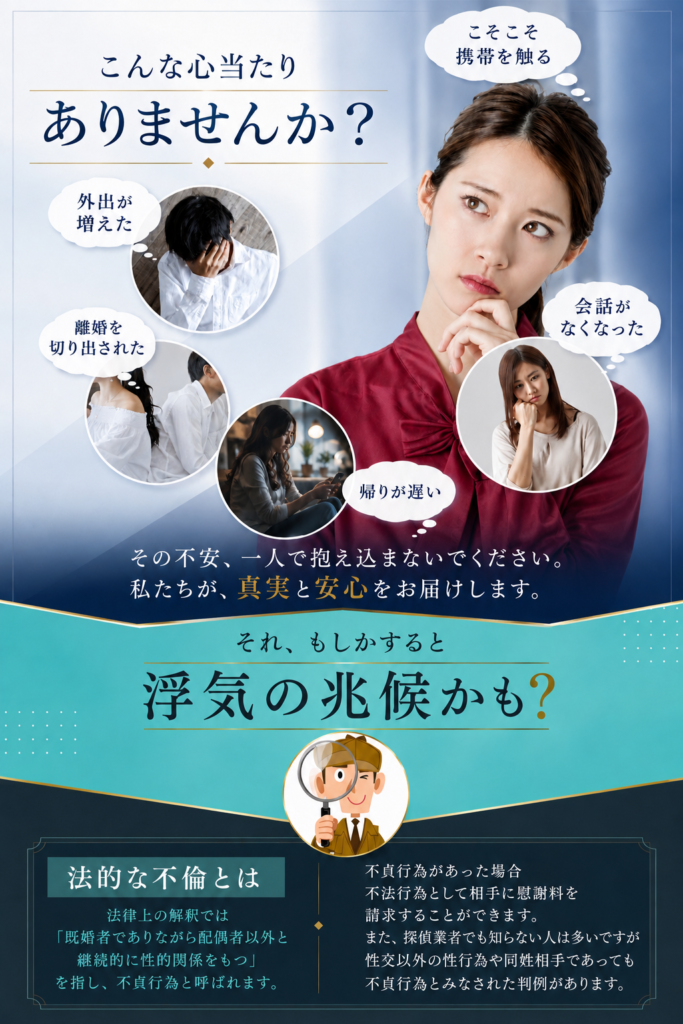 浮気調査の兆候ポイント