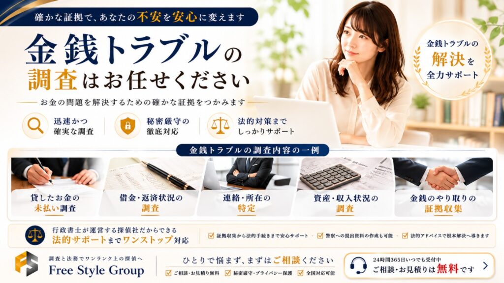 金銭トラブル調査のサムネ