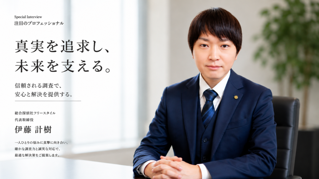 正面を向いている株式会社フリースタイル代表の伊藤計樹